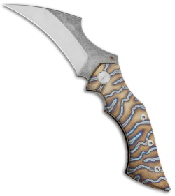 Sergey Rogovets Knives Vulture  Frame Lock Knife Tiger Ti (4.1" Two-Tone)  