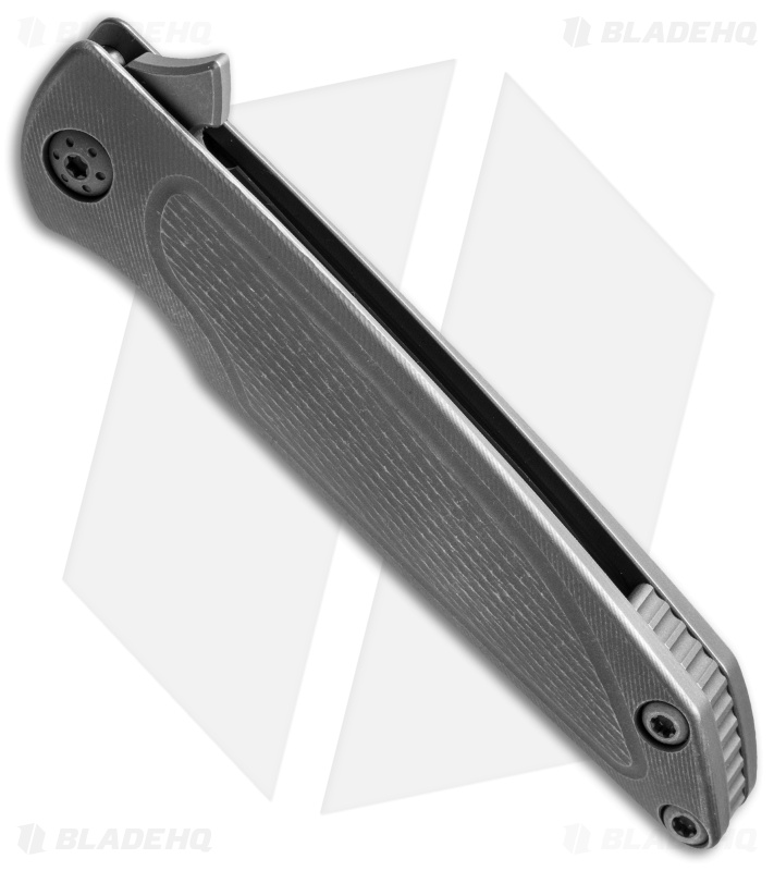 Sharp By Design Typhoon Flipper Tanto Knife Knurled + Grooves (4" Gray)