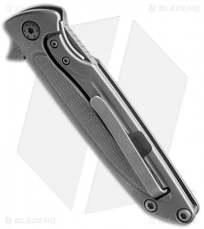 Sharp By Design Typhoon Flipper Tanto Knife Knurled + Grooves (4" Gray)