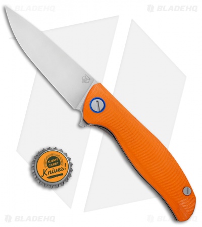Shirogorov F3 Liner Lock Knife Orange G-10 (3.7" Stonewash) 