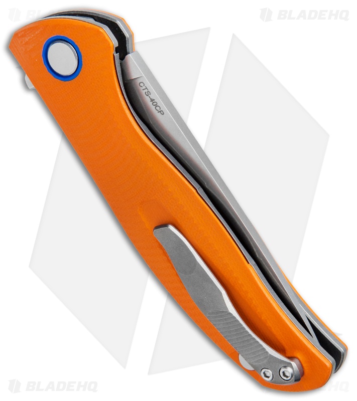 Shirogorov F3 Liner Lock Knife Orange G-10 (3.7" Stonewash) 