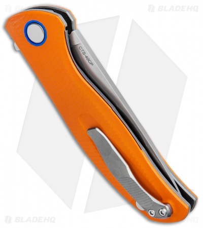 Shirogorov F3 Liner Lock Knife Orange G-10 (3.7" Stonewash) 