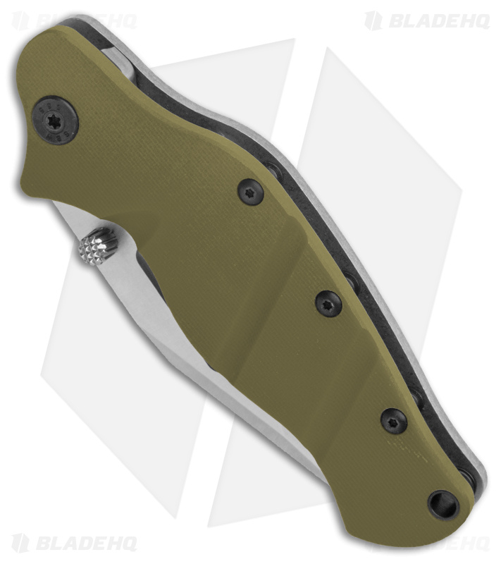Sniper Bladeworks LPC Frame Lock Knife OD Green G-10/SW Ti (3.5" Satin)
