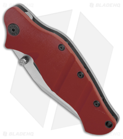 Sniper Bladeworks LPC Frame Lock Knife Red G-10/SW Ti (3.5" Satin)