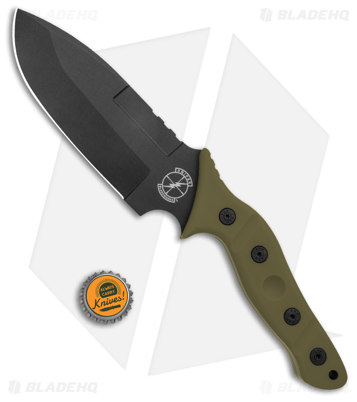 Sniper Bladeworks MAMU Fixed Blade Knife OD Green G-10 (5.5" Black)