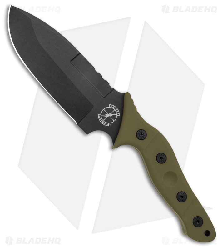 Sniper Bladeworks MAMU Fixed Blade Knife OD Green G-10 (5.5" Black)