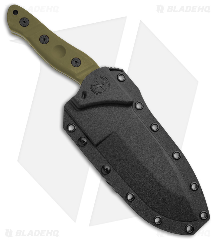 Sniper Bladeworks MAMU Fixed Blade Knife OD Green G-10 (5.5" Satin)