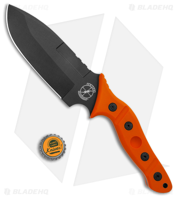 Sniper Bladeworks MAMU Fixed Blade Knife Orange G-10 (5.5" Black)
