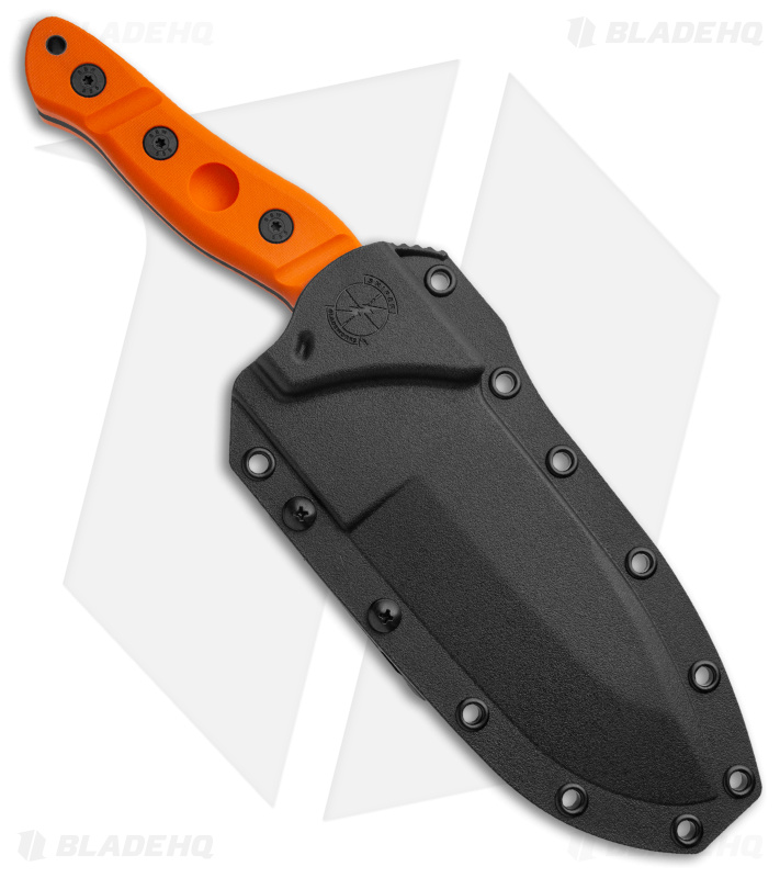 Sniper Bladeworks MAMU Fixed Blade Knife Orange G-10 (5.5" Black)