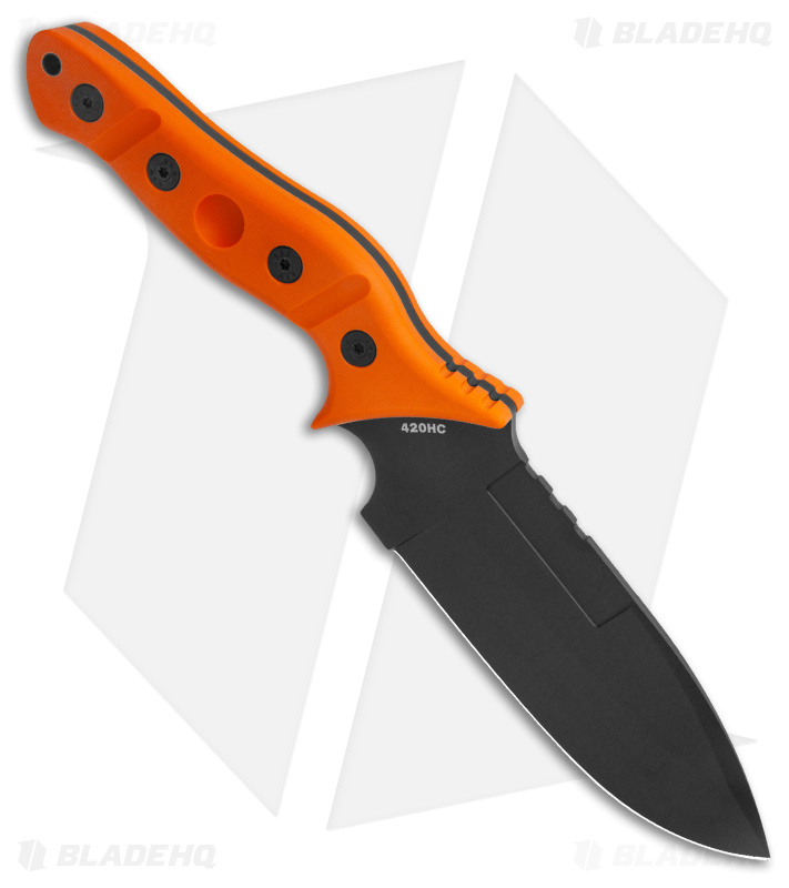Sniper Bladeworks MAMU Fixed Blade Knife Orange G-10 (5.5" Black)