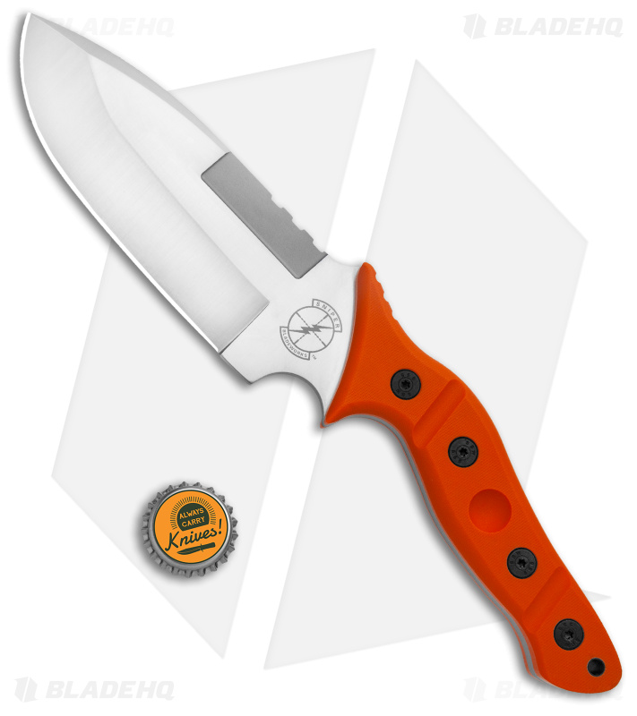 Sniper Bladeworks MAMU Fixed Blade Knife Orange G-10 (5.5" Satin)