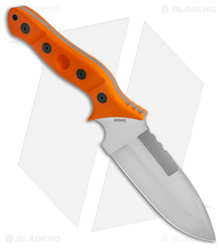 Sniper Bladeworks MAMU Fixed Blade Knife Orange G-10 (5.5" Satin)