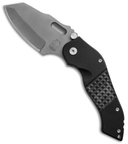 Sniper Bladeworks DMF Clip Point Knife Black G-10 Framelock (3.5" Bead Blast)