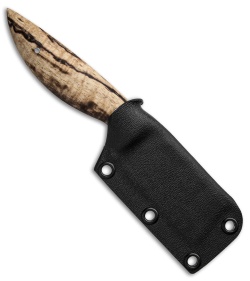 stark creations edc cleaver fixed blade knife spalted koa 2 625