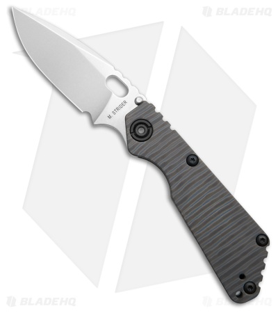 Strider Custom Medium Frame Lock Stripes Titanium (3.75" SW S30V)