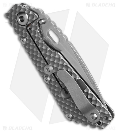 Strider Knives Large Titanium Folding Knife (4.00" Stonewash Plain)