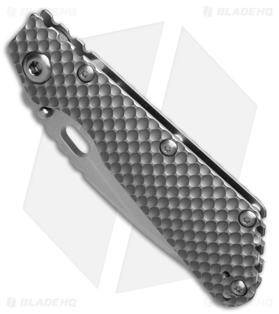 Strider Knives Large Titanium Folding Knife (4.00" Stonewash Plain)