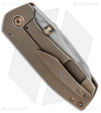 Tim Curry Knives Parthian Variant Framelock Knife Bronze Ti (2.56" Hamon)