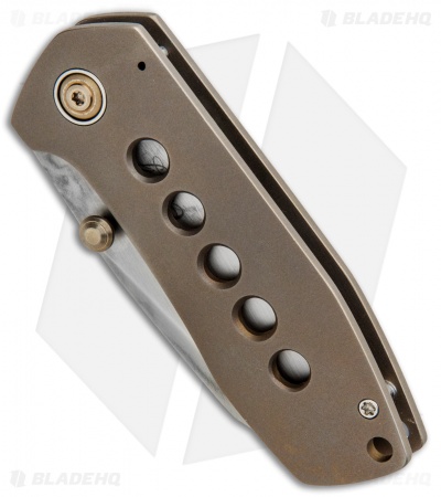 Tim Curry Knives Parthian Variant Framelock Knife Bronze Ti (2.56" Hamon)