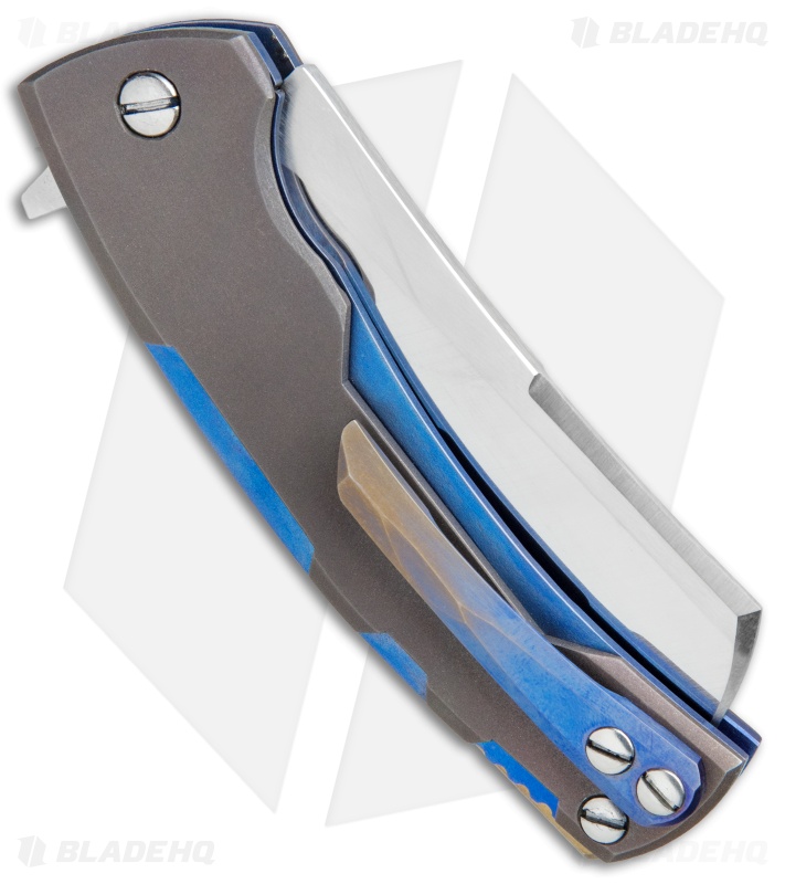 TK Knives Juggernaut Custom Liner Lock Knife Bronze/Blue Titanium (3.3" Satin)