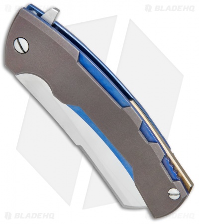 TK Knives Juggernaut Custom Liner Lock Knife Bronze/Blue Titanium (3.3" Satin)
