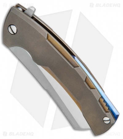 TK Knives Juggernaut Custom Liner Lock Knife Bronze Titanium (3.3" Satin)