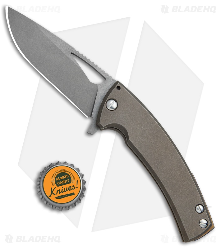 TK Knives Kyre Custom Frame Lock Knife Bronze Titanium (3.5" Dark Blast)