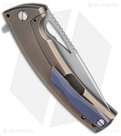 TK Knives Kyre Custom Frame Lock Knife Bronze Titanium (3.5" Blasted)