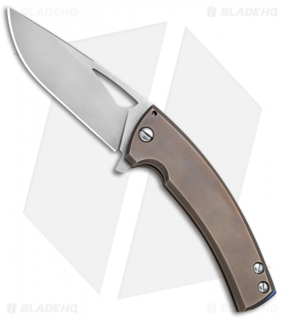 TK Knives Kyre Custom Frame Lock Knife Bronze Titanium (3.5" Blasted)