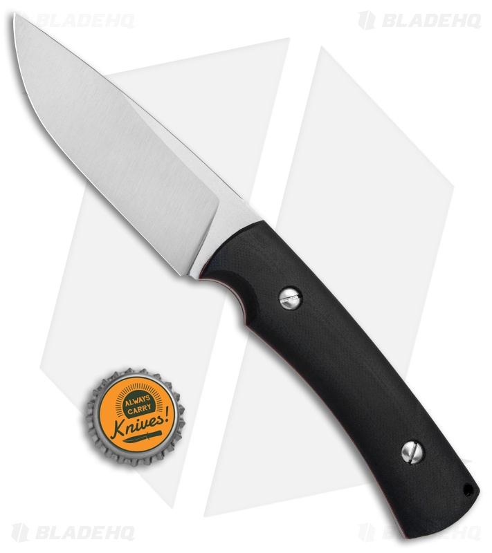TK Knives Telchar Fixed Blade Knife Black G-10 (4" Satin/SW)