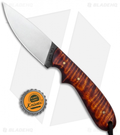 T.M. Hunt Custom Colehog Fixed Blade Knife Curly Maple (3.5" Satin)