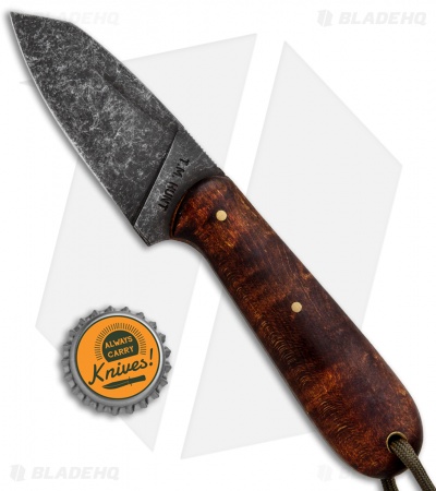 T.M. Hunt Custom Hogua Fixed Blade Knife Curly Maple (3.1" Acid)