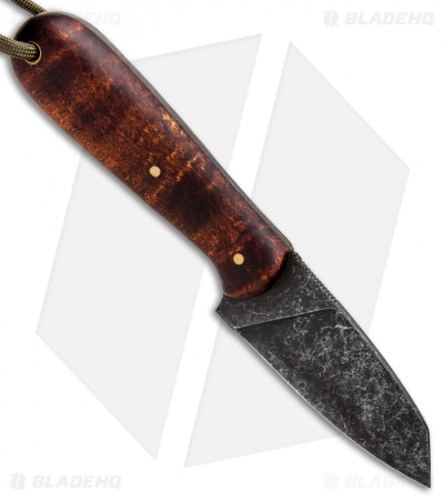 T.M. Hunt Custom Hogua Fixed Blade Knife Curly Maple (3.1" Acid)