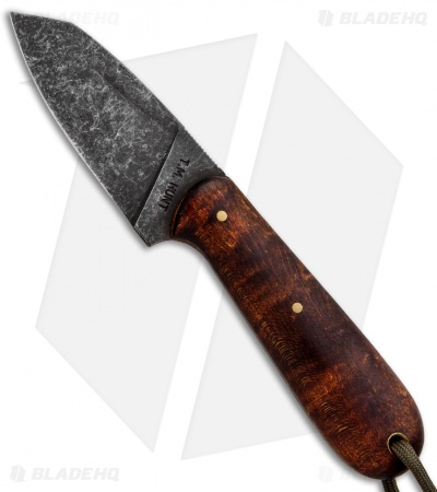 T.M. Hunt Custom Hogua Fixed Blade Knife Curly Maple (3.1" Acid)
