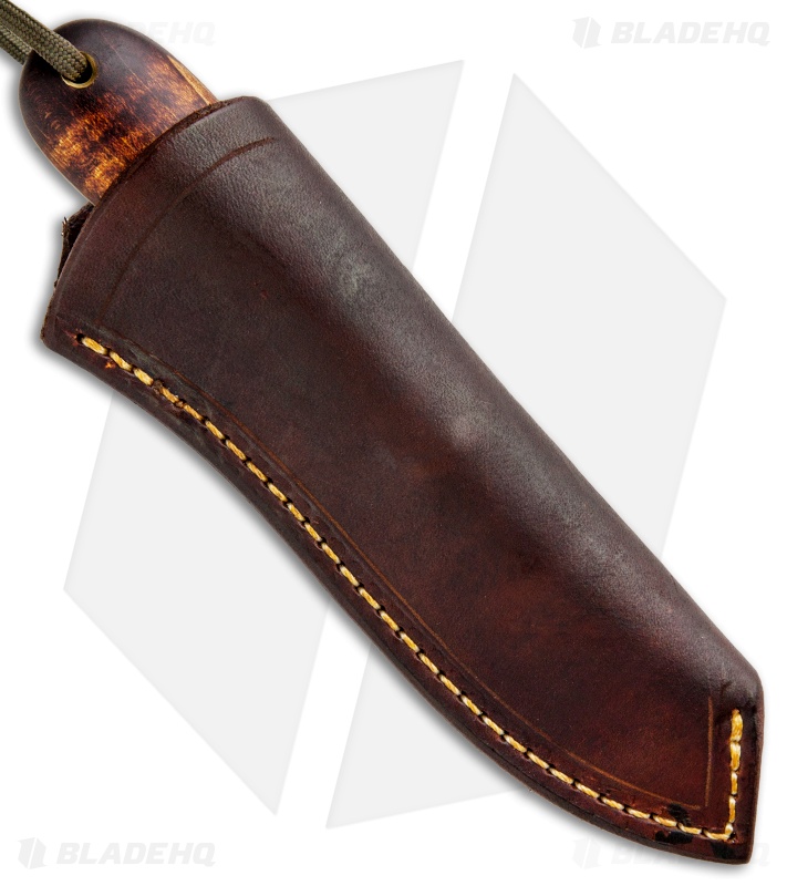 T.M. Hunt Custom Hogua Fixed Blade Knife Curly Maple/Amber Inlay (3.1" Acid)