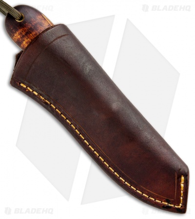 T.M. Hunt Custom Hogua Fixed Blade Knife Curly Maple/Amber Inlay (3.1" Acid)