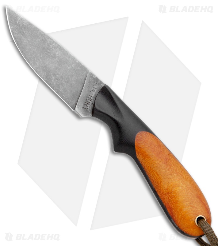 T.M. Hunt Custom Hedgehog Fixed Blade Black G-10/Osage Wood (3.75" SW)