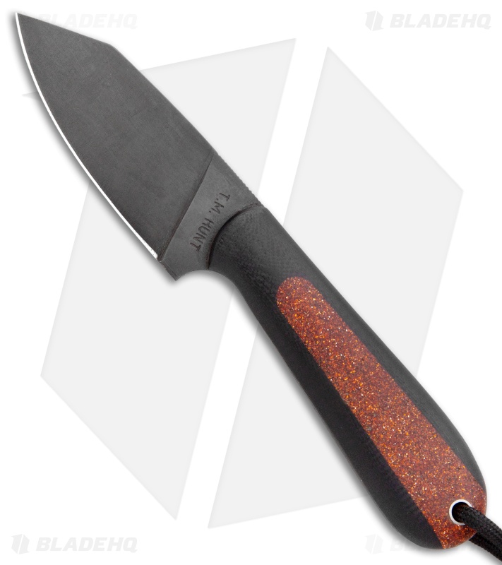 T.M. Hunt Custom Hogua Fixed Blade Black G10/ Candy Stripe Orange (3.1" Black)