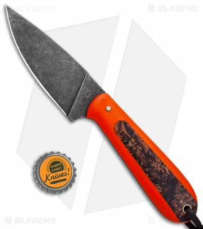 T.M. Hunt Custom Magua Fixed Blade Knife Orange G-10/Pumpkin Resin (3.5" Black)