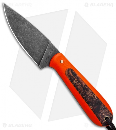 T.M. Hunt Custom Magua Fixed Blade Knife Orange G-10/Pumpkin Resin (3.5" Black)