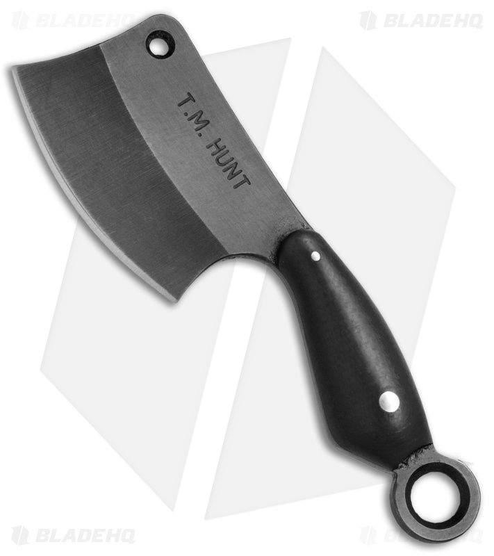 T.M. Hunt Custom "Leave it" Cleaver Keychain Knife Black G-10 (1.75" Black)