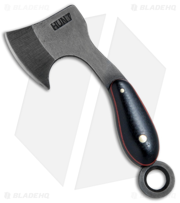 T.M. Hunt Custom "Lil Billy Bad Axe" Keychain Black Micarta w/ Red Liner