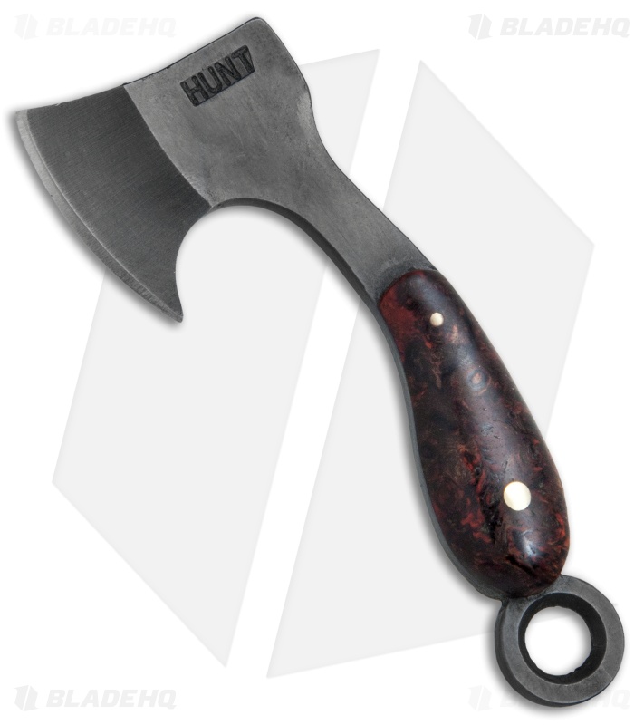 T.M. Hunt Custom "Lil Billy Bad Axe" Keychain Red Dyed Box Elder Burl