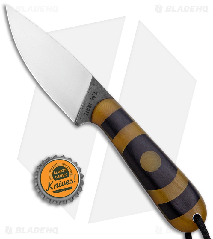 T.M. Hunt Custom Magua Fixed Blade Knife Bullseye Green/Black G-10 (3.5" Satin)
