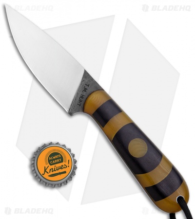 T.M. Hunt Custom Magua Fixed Blade Knife Bullseye Green/Black G-10 (3.5" Satin)