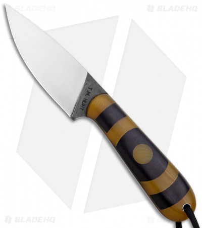 T.M. Hunt Custom Magua Fixed Blade Knife Bullseye Green/Black G-10 (3.5" Satin)