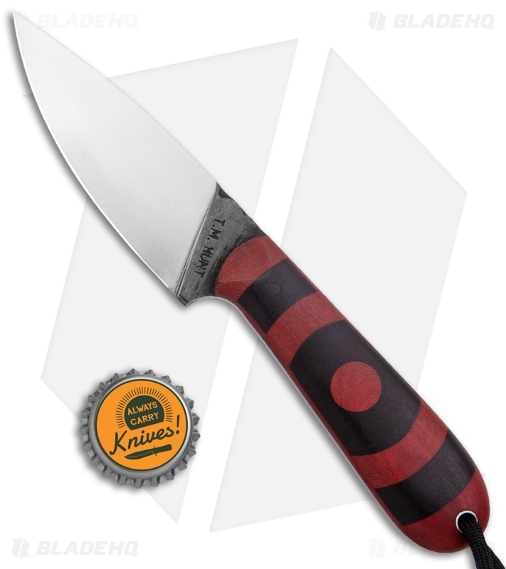 T.M. Hunt Custom Magua Fixed Blade Knife Bullseye Red/Black (3.5" Satin)