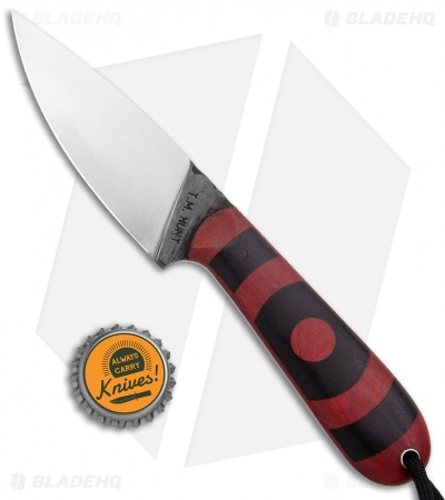 T.M. Hunt Custom Magua Fixed Blade Knife Bullseye Red/Black (3.5" Satin)