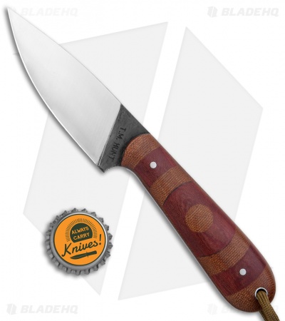 T.M. Hunt Custom Magua Fixed Blade Knife Bullseye Red G-10/Micarta (3.5" Satin)