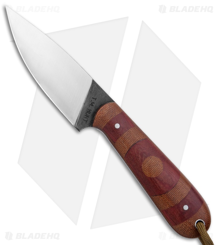 T.M. Hunt Custom Magua Fixed Blade Knife Bullseye Red G-10/Micarta (3.5" Satin)